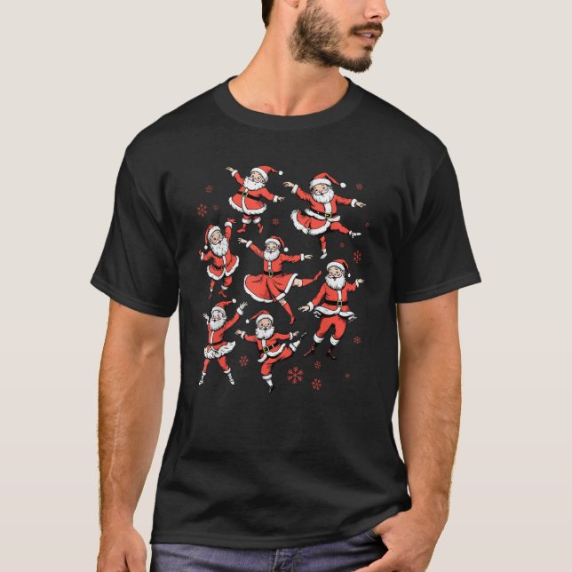 Weihnachtsmann Ballett Tänzerin Ballerina Danc T-Shirt (Vorderseite)