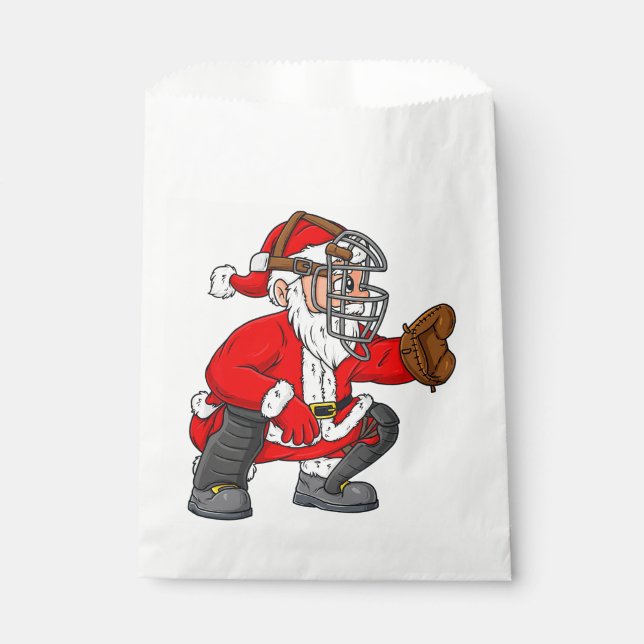 Weihnachtsmann Baseball Catcher Boys Girls Geschenktütchen (Vorderseite)