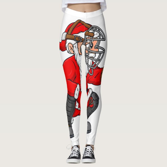 Weihnachtsmann Baseball Catcher Boys Girls Leggings (Vorderseite)