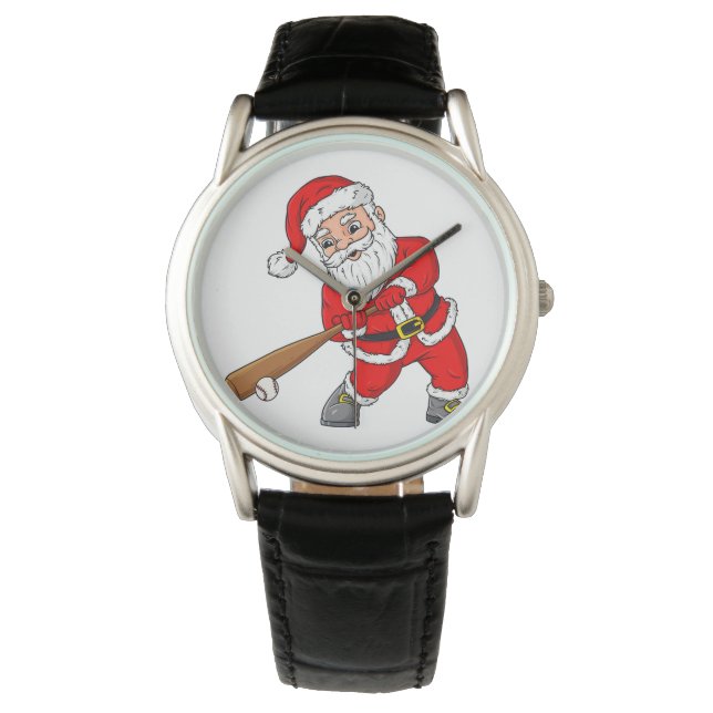 Weihnachtsmann Baseball Pitcher Boys Kinder T Armbanduhr (Vorderseite)