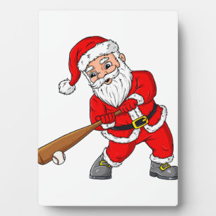 Weihnachtsmann Baseball Pitcher Boys Kinder T Fotoplatte