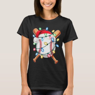 Weihnachtsmann Baseballspieler Weihnachtsmann Hut T-Shirt