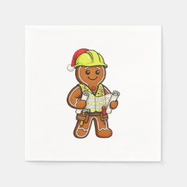 Weihnachtsmann Bauarbeiter Weihnachten 2026 Serviette