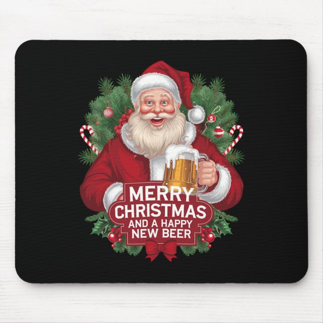Weihnachtsmann Beer Drinker Geschenk Frohe Weihnac Mousepad (Vorne)