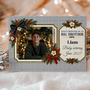Weihnachtsmann befördert mich zum großen Bruder Fo Feiertagskarte