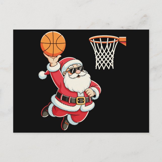 Weihnachtsmann beim Basketball-Dunking Weihnachten (Vorderseite)