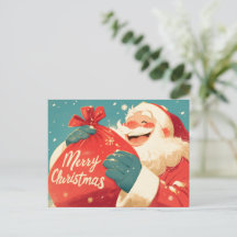 Weihnachtsmann beim Vorbereiten von Weihnachtsgesc