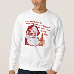 Weihnachtsmann-Bier-lustiges Weihnachtsgedicht Sweatshirt