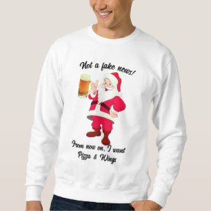Weihnachtsmann "Bier & Wings" Funny Beer Lover Sweatshirt