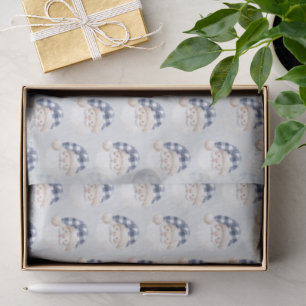 Weihnachtsmann Blau Weiß mit Hut Weihnachten Seidenpapier