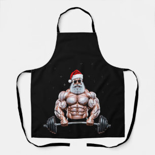 Weihnachtsmann Bodybuilder Gewichtheben Fitnessstu Schürze