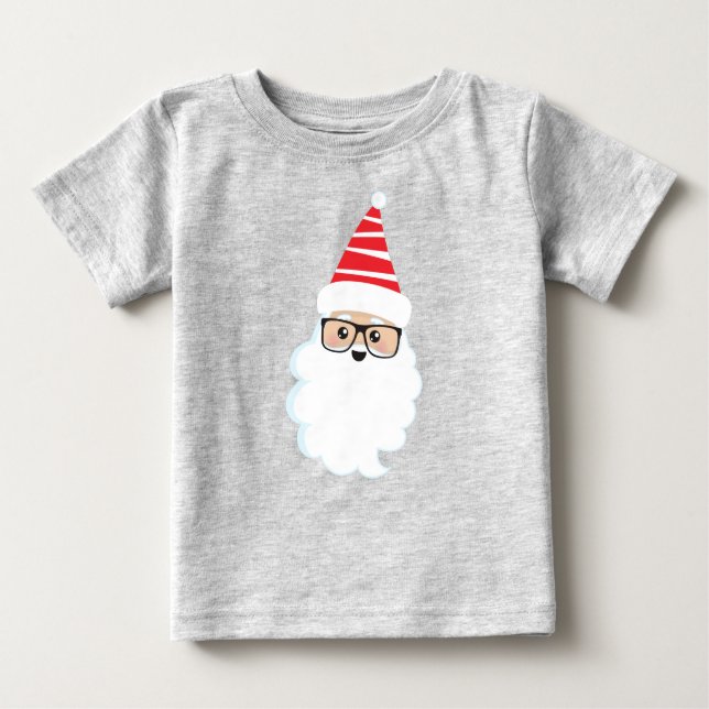 Weihnachtsmann, Brille, Hipster Weihnachten Baby T-shirt (Vorderseite)