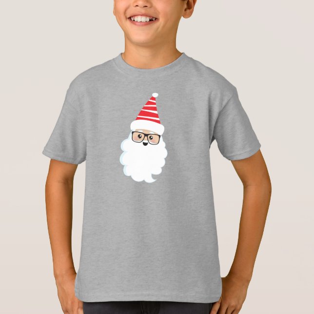 Weihnachtsmann, Brille, Hipster Weihnachten T-Shirt (Vorderseite)
