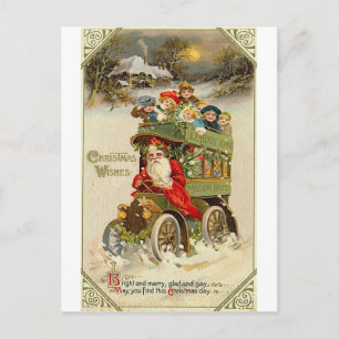 Weihnachtsmann Bus Postkarte