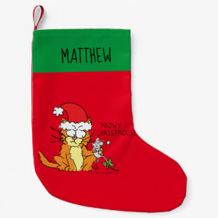 Weihnachtsmann Cartoon Niedliche Maus Kleiner Weihnachtsstrumpf