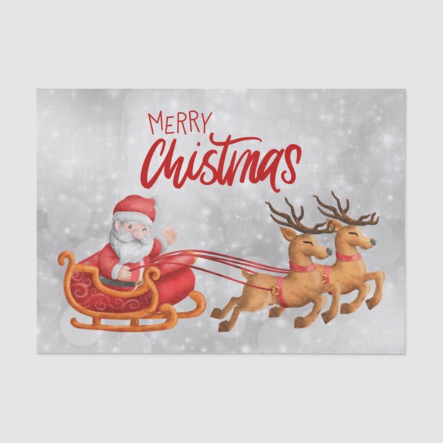 Weihnachtsmann-Cartoon Seidenpapier (Vorderseite)