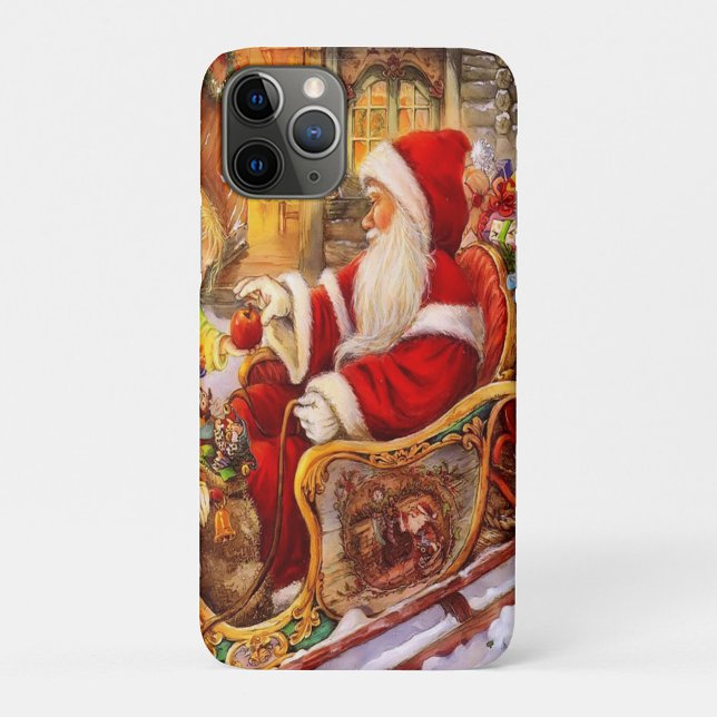 Weihnachtsmann Case-Mate iPhone Hülle (Illustration of a 70-year-old white male with white hair and beard, wearing a red Santa Claus suit.)