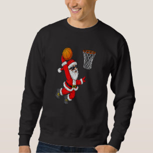 Weihnachtsmann Claus Dunking Basketball Sweatshirt