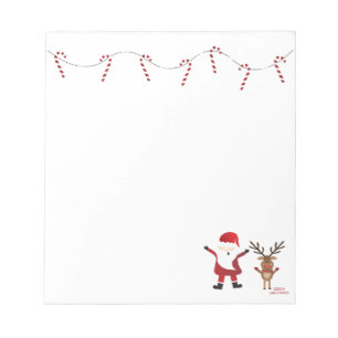 Weihnachtsmann Claus Reindeer Candy Canes Notizblock