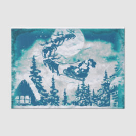 Weihnachtsmann-Claus Reindeer-Landschaft Seidenpapier