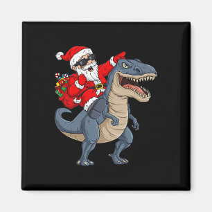 Weihnachtsmann Claus Riding Dinosaur T Rex Boys K Magnet