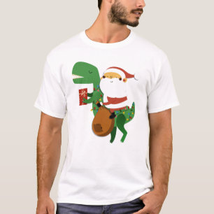 Weihnachtsmann-Claus T-rex Dinosaur Sleigh T-Shirt