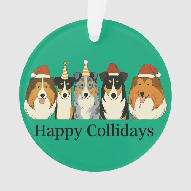 Weihnachtsmann Collie Ornamente  (Vorderseite)