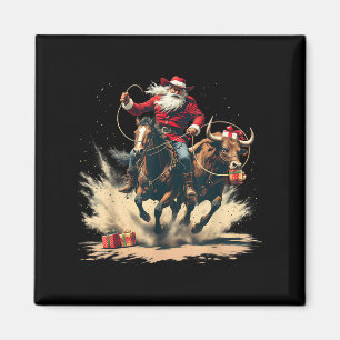 Weihnachtsmann Cowboy Vintage Weihnachten Pferd Ku Magnet