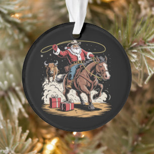 Weihnachtsmann Cowboy Vintage Weihnachten Pferd Ku Ornament