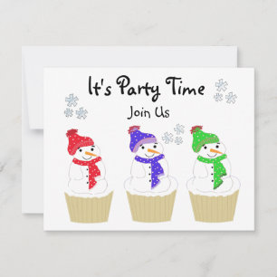 Weihnachtsmann-Cupcake-Einladung Einladung