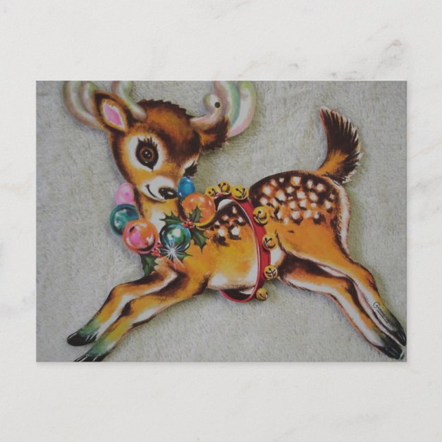 Weihnachtsmann der 50er Jahre Feiertagspostkarte (Vorderseite)