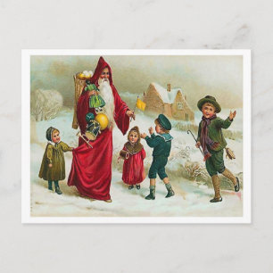 Weihnachtsmann, der guten Kindern Spielzeug schenk Postkarte