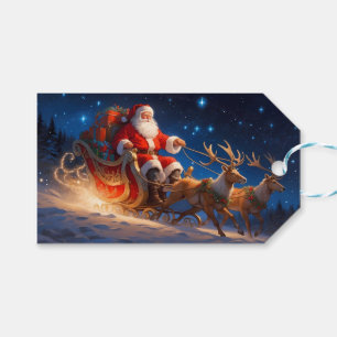 Weihnachtsmann, der Kinderspielzeug liefert, Renti Geschenkanhänger
