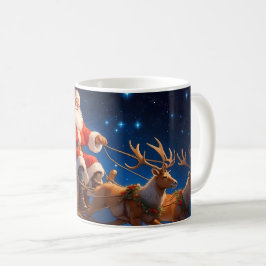 Weihnachtsmann, der Kinderspielzeug liefert, Renti Kaffeetasse