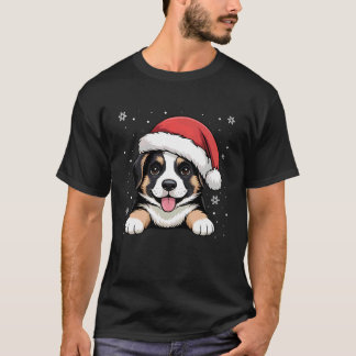 Weihnachtsmann-Deutsch-Schäferhund mit Weihnachtsm T-Shirt