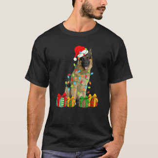 Weihnachtsmann Deutscher Schäferhund Weihnachtsbel T-Shirt