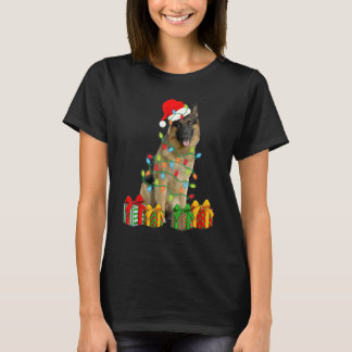 Weihnachtsmann Deutscher Schäferhund Weihnachtsbel T-Shirt