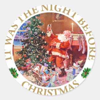 Weihnachtsmann - Die Nacht vor Weihnachten Runder Aufkleber