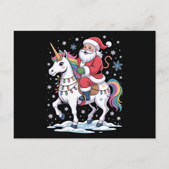 Weihnachtsmann Einhorn Weihnachten Regenbogen Lich (Vorderseite)