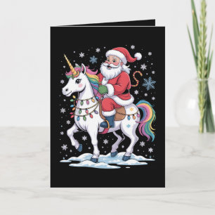 Weihnachtsmann Einhorn Weihnachten Regenbogen Lich Karte