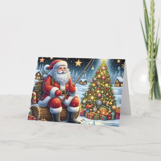 Weihnachtsmann Eisangeln Weihnachten (Vorderseite)