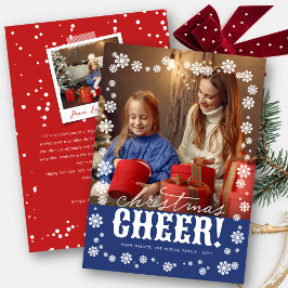 Weihnachtsmann Elegante Schneeflocken Blume Foto Feiertagskarte