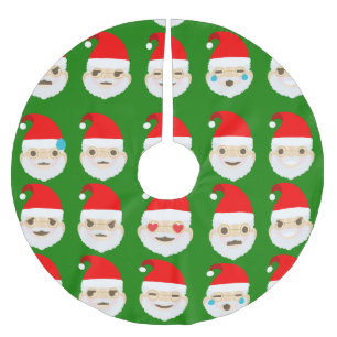 weihnachtsmann-emoji-emoticons baumskleid polyester weihnachtsbaumdecke