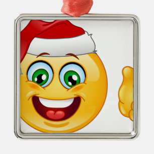 Weihnachtsmann-Emoji Ornament Aus Metall