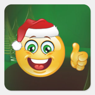 weihnachtsmann-emojis quadratischer aufkleber
