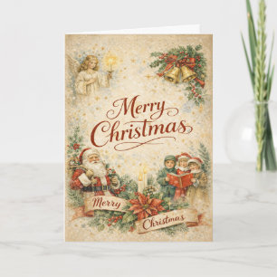 Weihnachtsmann-Engel und Sänger Frohe Weihnachten