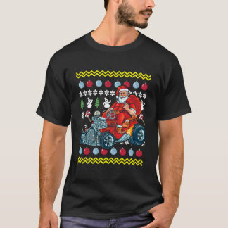 Weihnachtsmann fährt Hot Rod-Hässliches Auto T-Shirt