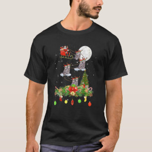 Weihnachtsmann fährt Katze Rentierschlitten Weihna T-Shirt