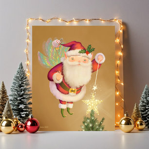 Weihnachtsmann-Fairy-Kunstdrucke Poster