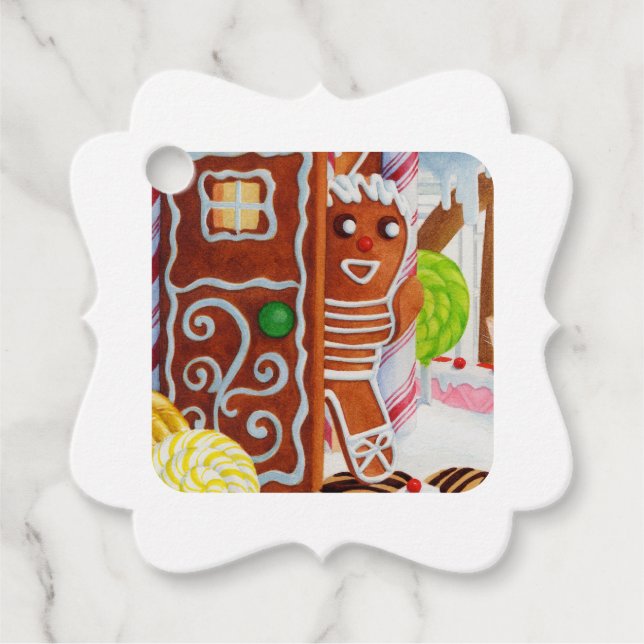 WEIHNACHTSMANN Fancy Square Geschenkanhänger (Vorderseite)